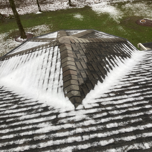 Asphalt roof shingle installation